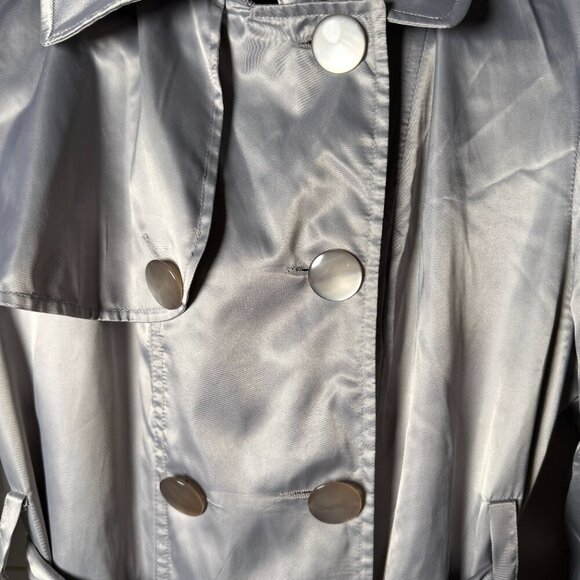 MAC & JAC Silver Shimmer Metallic Peacoat Jacket Coat Women's Size XL - Picture 5 of 12